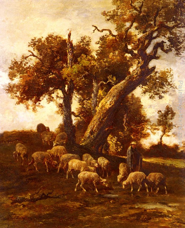 Sheep At Pasture painting - Charles Emile Jacque Sheep At Pasture art painting